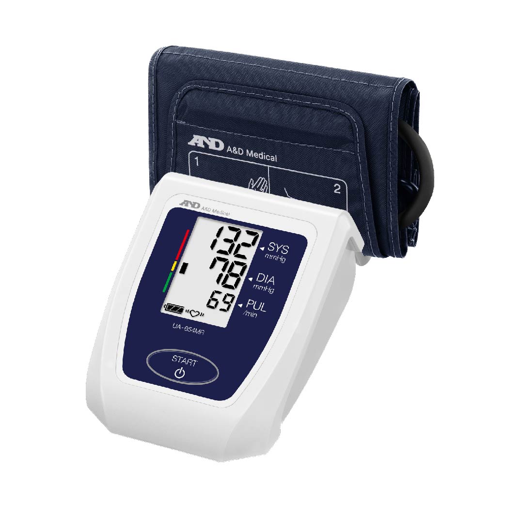 日本AND UA-654MR 手臂式血壓計適用於測量血壓和脈率,設有心律不齊 (IHB) 指示器。自動儲存多達60次血壓和脈搏的測量值。一鍵式操作 60組記憶及平均讀數,體積小巧,帶有袖架,易於收藏。SlimFit袖口設計,不含乳膠和金屬,可為敏感皮膚提供更舒適的測量體驗,設有根據世衛組織血壓高低分類的顯示,日本製造。