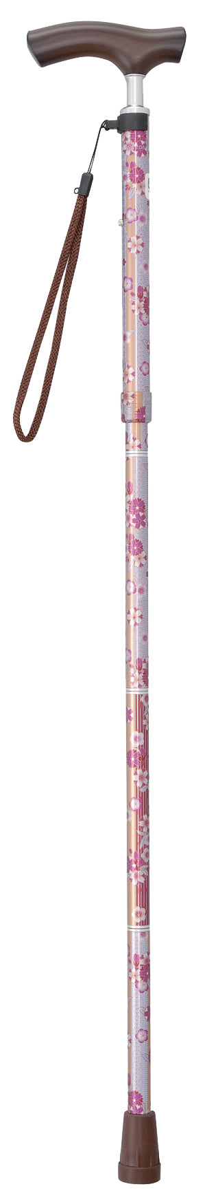 日本TacaoF 摺合式花紋拐杖的窄身頸部設計,有助使用者易於緊握手柄,減低因長時間用力握緊而造成的疲勞,另設有6段可調較高度供選擇,上落樓梯或斜路時,可按情況調整合適高度。此外,拐杖採用特製物料製造,比一般拐杖更防刮花及耐用,保持拐杖美觀。日本TacaoF 摺合式花紋拐杖備有膠圈可紮緊摺疊後的拐杖,方便存放及攜帶,接口順滑整齊,易於翻開及摺合拐杖,隨附的拐杖繩亦可防止拐杖跌下。