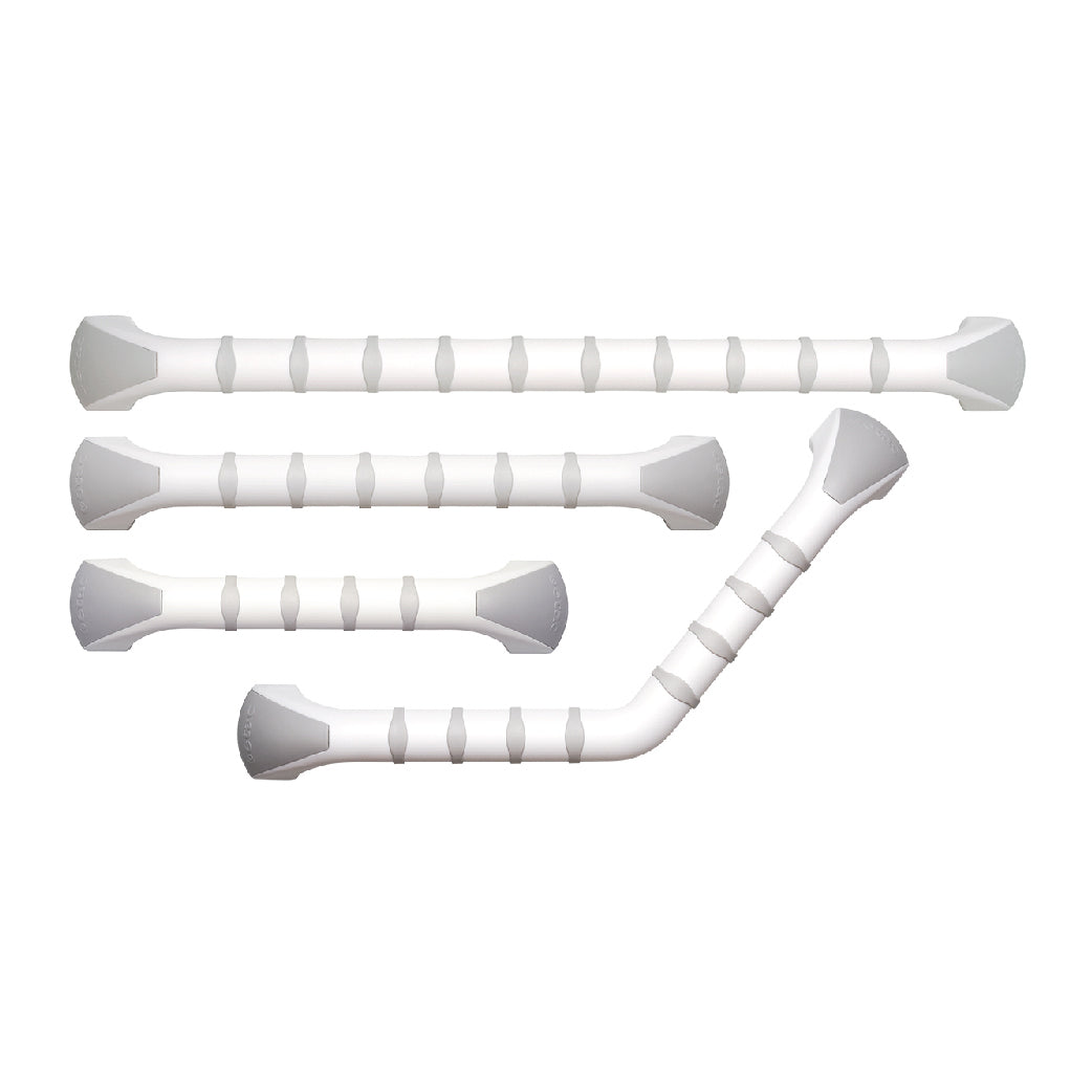 瑞典etac-handy安全防滑浴室扶手 多款尺寸及形狀,適合不同環境便用,可協助用家坐下、站起、坐著時提供扶手支撐,確保安全改變姿勢,扶手圓潤,帶有灰色防滑環,令抓握時更安全舒適,螺絲隱藏在灰色蓋板後,外觀簡約低調。