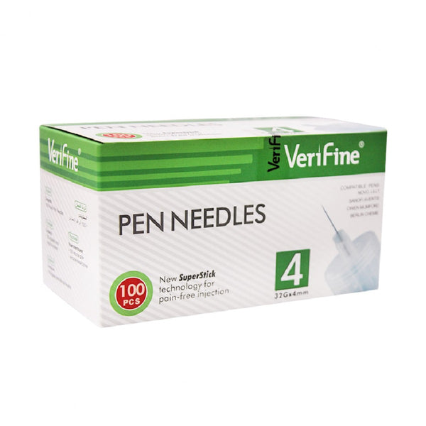 verifine胰島素筆針頭-100粒-盒  針頭為三斜面設計，可達到最佳刺穿及注射效果，針頭附有有機矽潤滑塗層矽，無痛體驗，方便針刺，針長精準，帶來更少的刺穿，減少痛感。光滑的螺紋設計可保護胰島素筆的使用，適用於香港大部份胰島素筆，例如：NovoFine。獨有「薄壁刺穿技術」，可減少注射的力度，從而減少注射疼痛感和注射時間，亦可以降低胰島素洩漏的風險。內管電拋光工藝，可避免長期注射胰島素後結痂。