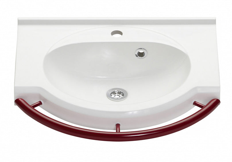 芬蘭Korpinen 洗手盤 (連扶手) 對比色方便認知障礙人士辨認,BioCote® 抗菌技術,提升環境衛生,人性化貼心設計,符合人體工學。