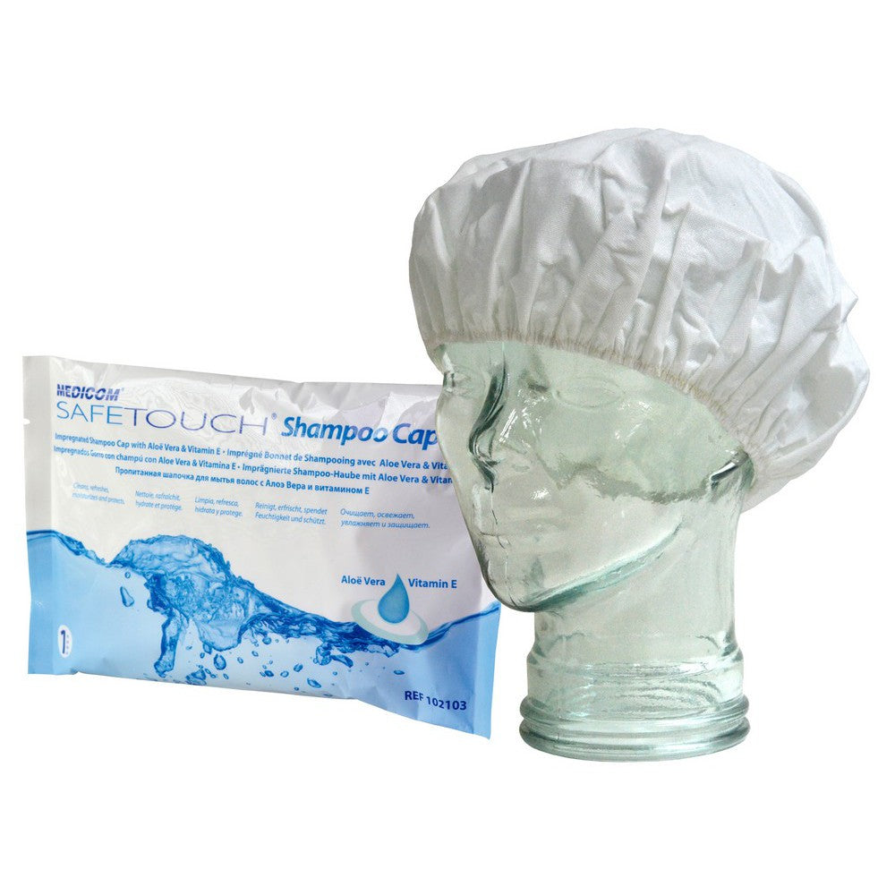 Medicom 洗髮浴帽用於清潔頭髮,適合任何髮質,過程只須2-3分鐘,毋須用水及毛巾,省時快捷。Medicom 免過水洗頭帽成分包括蘆薈及維他命E,使用前可放進微波爐加熱。撕開包裝即可使用,用完即棄,方便衛生。
