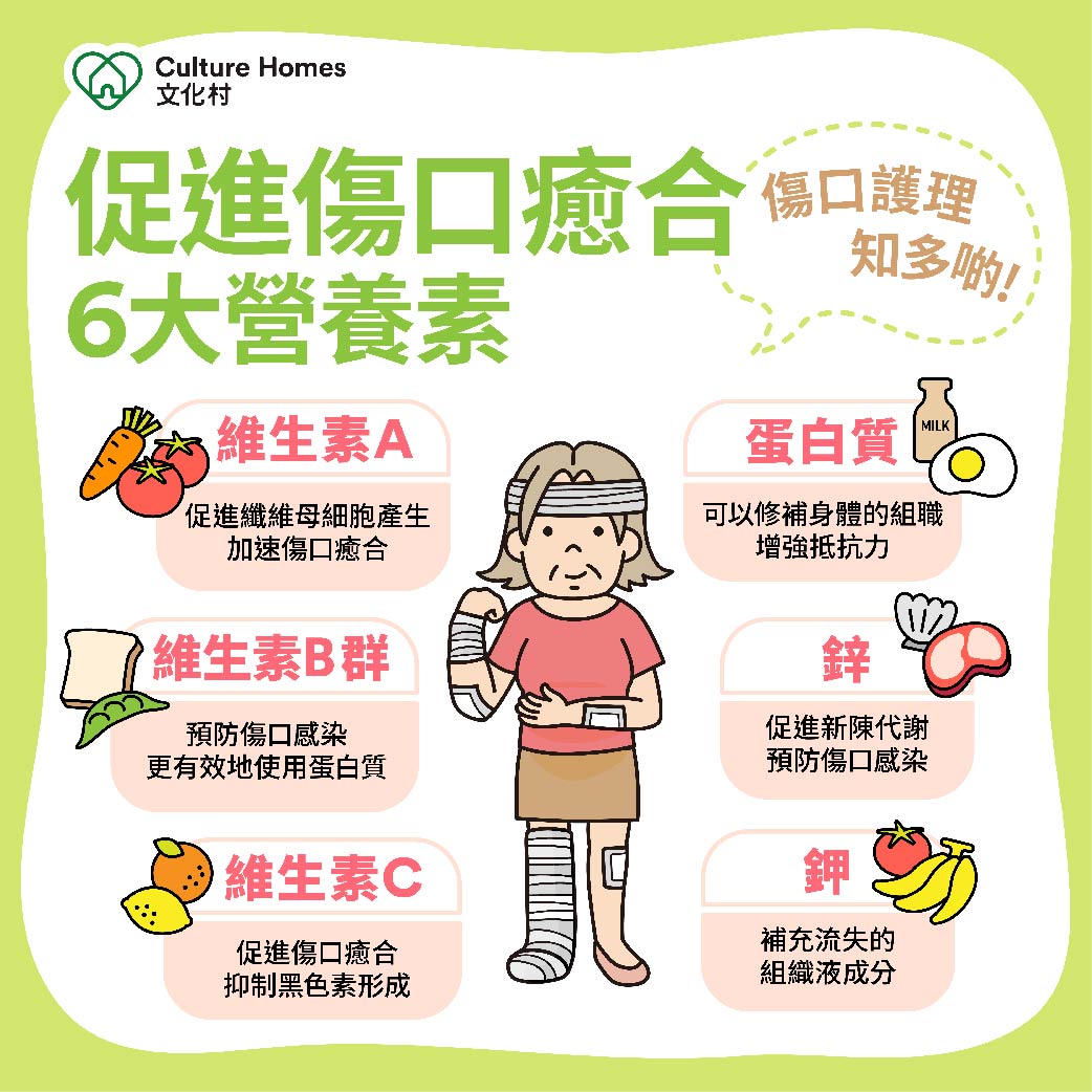【傷口護理知多啲】有助促進傷口癒合的6大營養素｜文化村 Culture Homes