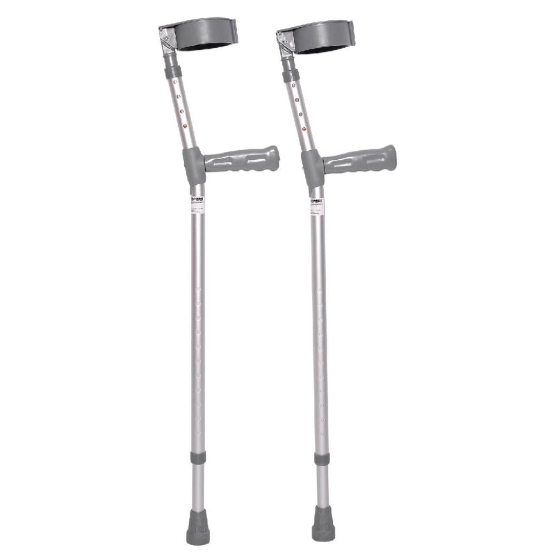美國Sunrise Medical 雙重調節高度手肘拐杖協助用家安全行走，承托用家體重。雙重調節高度、堅固輕巧、手柄軟身舒適、手銬可調節高度位置及無乳膠製造(包括士的塞)。