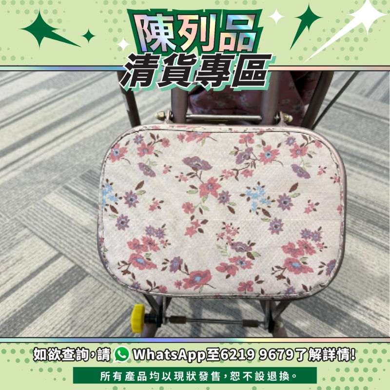 【陳列品清貨專區】日本TacaoF 小型助行手推車(粉紅碎花)