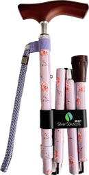 銀適摺合式拐杖 (多款顏色圖案)