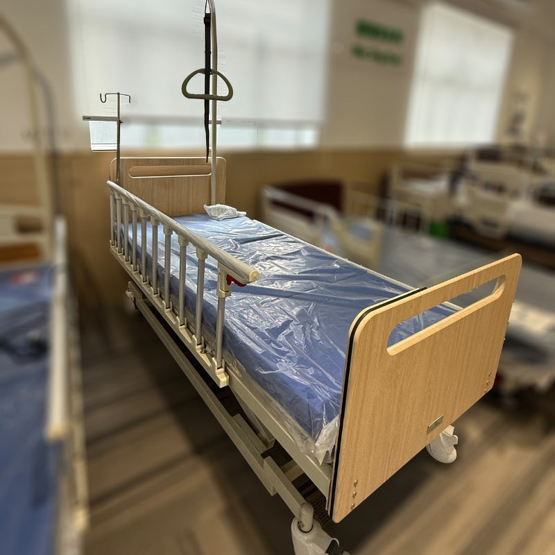 【陳列品清貨專區】銀適三功能10檔護欄護理床木紋床頭尾板(包基本運費及安裝)
