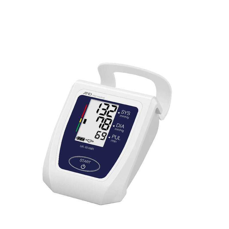日本AND UA-654MR 手臂式血壓計適用於測量血壓和脈率，設有心律不齊 (IHB) 指示器。自動儲存多達60次血壓和脈搏的測量值。一鍵式操作 60組記憶及平均讀數，體積小巧，帶有袖架，易於收藏。SlimFit袖口設計，不含乳膠和金屬，可為敏感皮膚提供更舒適的測量體驗，設有根據世衛組織血壓高低分類的顯示，日本製造。