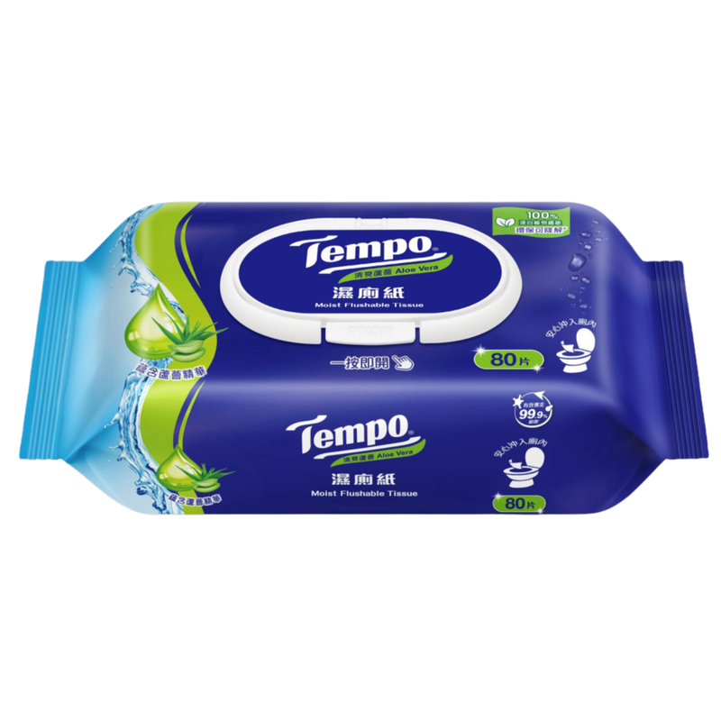 贈品 - Tempo 清爽蘆薈濕廁紙80片/包