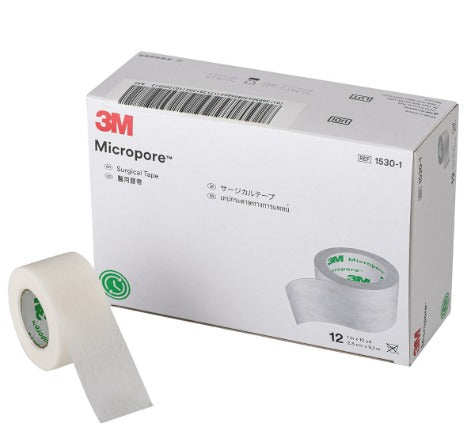 3M Micropore 醫生紙膠帶質料如絲，黏貼力強，適用於固定敷料或其他設備。黏貼力特強, 質料柔軟、堅靭、用途廣泛，能有效的固定中或重型敷料、導管。膠布可直撕、橫撕，不需切台。具透氣性能，不刺激皮膚。