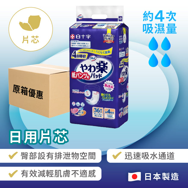 [原箱] 日本喜舒樂日用片芯-4回吸收 (4包/箱)