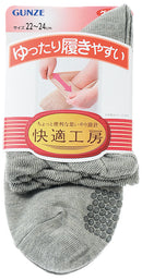 日本Gunze 【快適工房】婦人防滑短襪 (多種顏色)