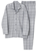 日本Gunze 秋冬系列灰色格仔肩部保暖睡衣套裝 (男裝)