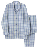 日本Gunze 秋冬系列藍色格仔睡衣套裝 (男裝)