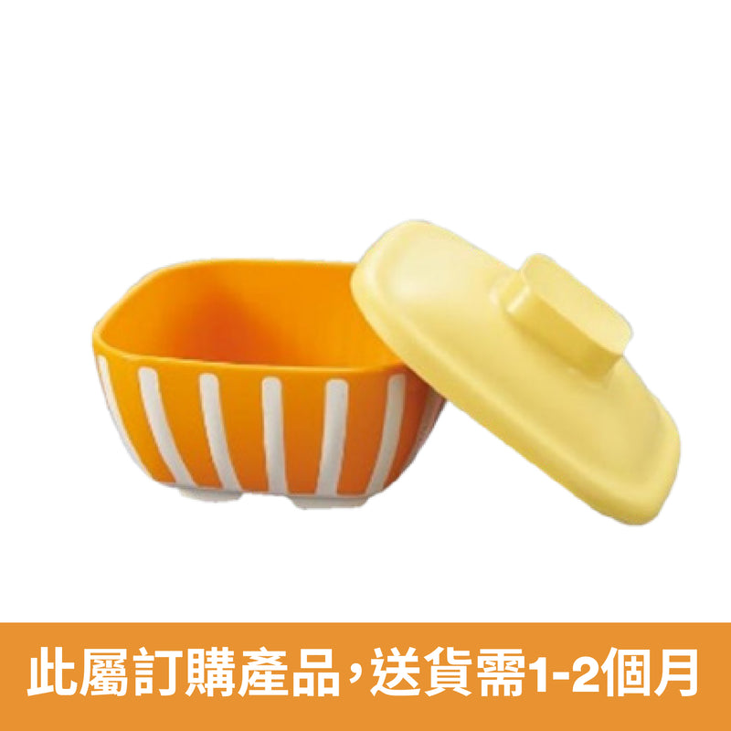 日本Sanshin保溫方碗連蓋 (橙色/啡色)