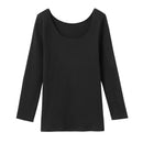 日本Gunze Hotmagic 系列女裝黑色8分袖保暖內衣為100%棉質內層，親膚柔軟質感，內側有微毛面，布料具彈性，方便日常活動，具有發熱物料，適合秋冬保暖。