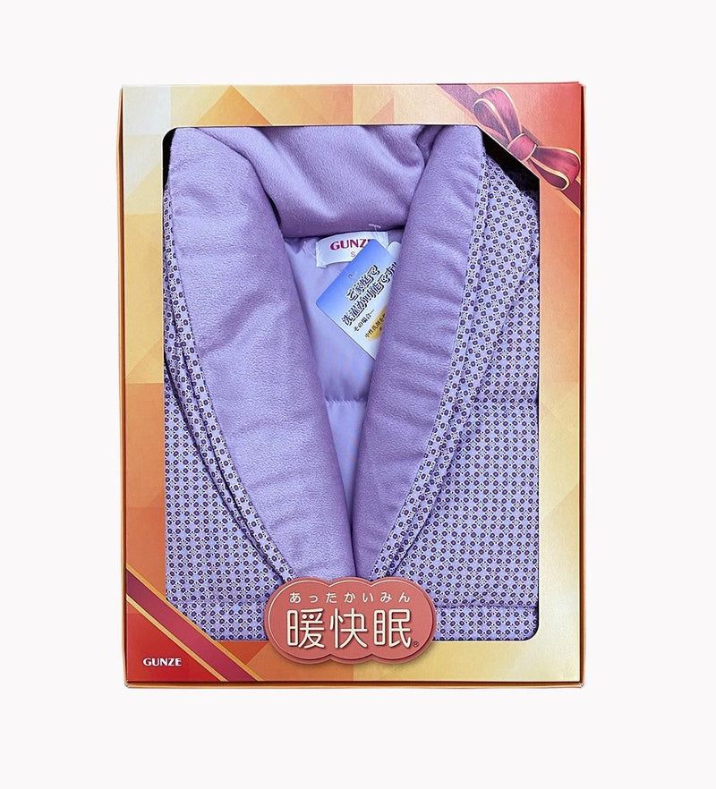 日本Gunze 保暖女裝紫色羽絨背心保暖防冷，適合冬天及冷氣環境穿著 鈕扣設計，方便穿脫。舒適柔軟，穿著倍感溫暖，領子設計，保持頸背溫暖，可使用溫和清潔劑，方便在家清洗。