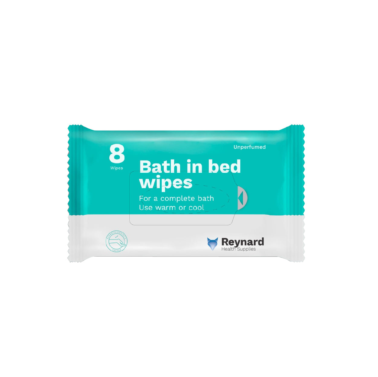 reynard-床上擦浴濕紙巾  簡單的免沖洗沐浴液，取代傳統的床上沐浴方法，可冷熱使用，配合使用者的需要，節省護理及洗衣時間。厚實柔軟設計，方便使用於任何部位，經皮膚科測試，不含酒精及羊毛脂，含有專利的pH中性配方、蘆薈及保濕成份，配方添加綠茶抗氧化成份，可保護柔軟的皮膚。