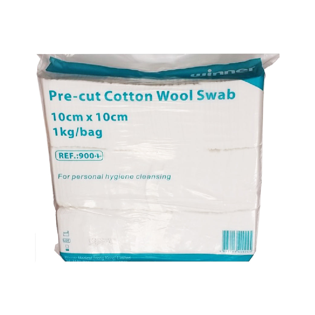 Winner 脫脂棉花片吸水力特強，適合日常肌膚清潔，使用100%脫脂棉，每塊大小適中，方便使用。每包容量為1kg。