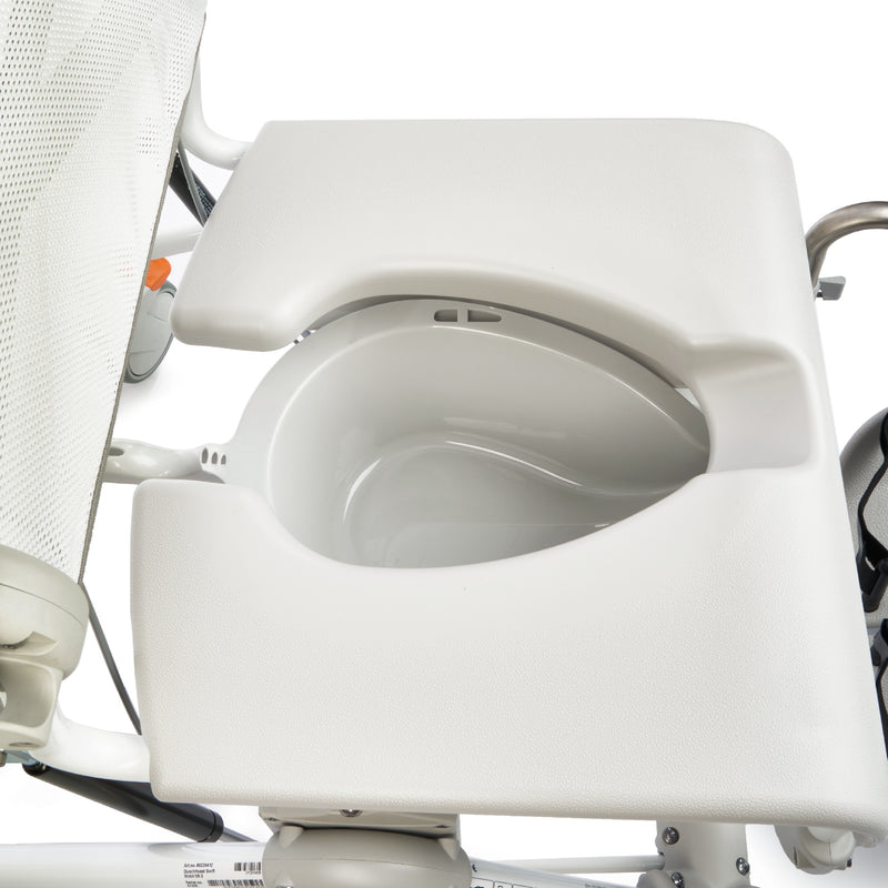 瑞典Etac後仰式沐浴便椅 Swift M 便盤連蓋及固定器套裝，為瑞典Etac後仰式沐浴便椅 Swift M 而設的便盆，套裝內設有連蓋便盆及便盆固定器，兩者需配合使用